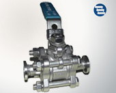 Clamp three chip ball valve with lock