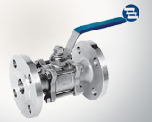 Three chip ball valve flange