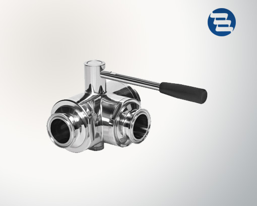 Three way clamp ball valve