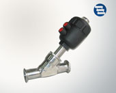 Pneumatic clamp angle seat valve