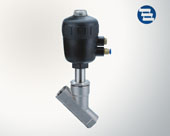 Pneumatic threaded angle seat valve