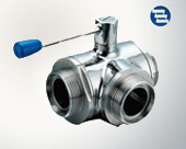 Three way thread ball valve