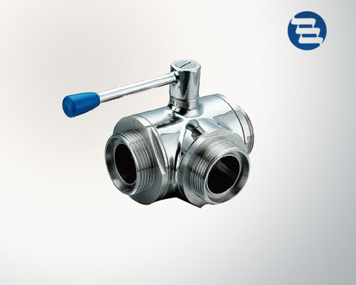 Three way thread ball valve