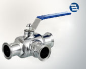 Three way clamp ball valve