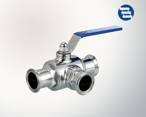 Three way clamp ball valve